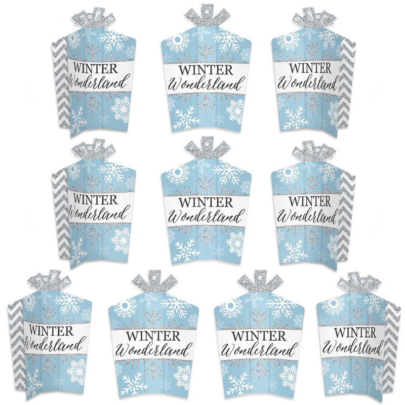 Winter Wonderland - Table Decorations - Snowflake Holiday Party and Winter Wedding Fold and Flare Centerpieces - 10 Count