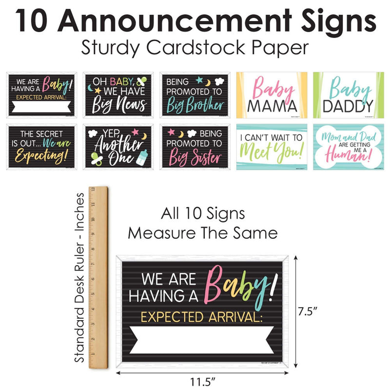 We Are Expecting - Photo Prop Signs - Pregnancy Announcements - 10 Pieces