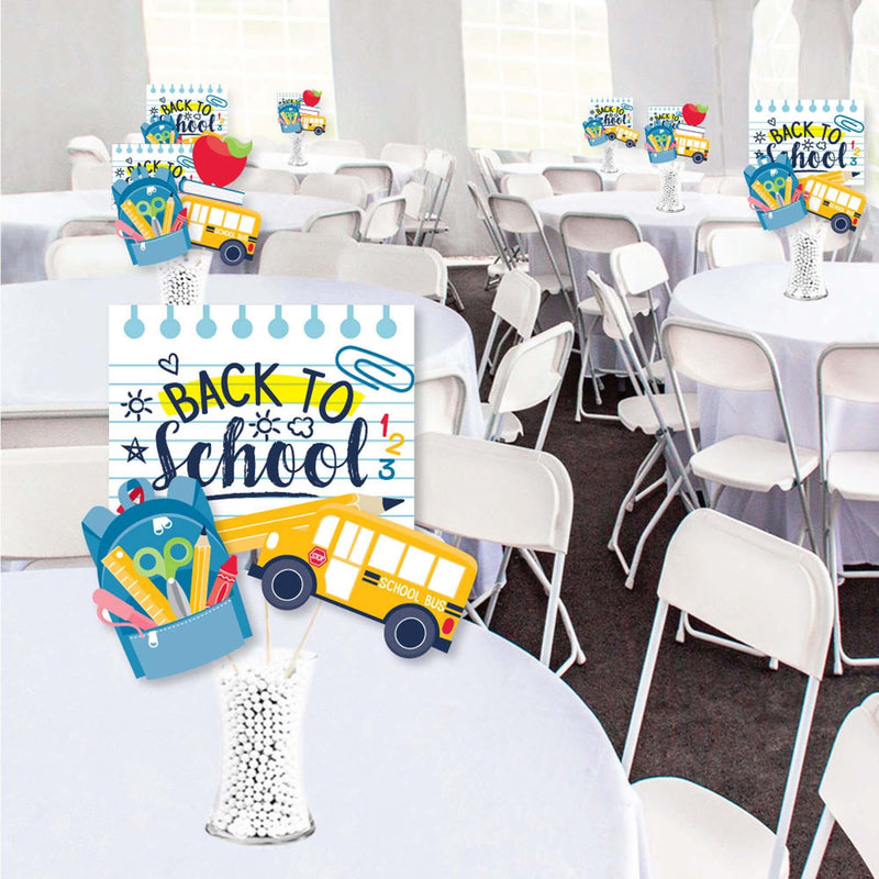 Back to School - First Day of School Classroom Decorations Centerpiece Sticks - Showstopper Table Toppers - 35 Pieces
