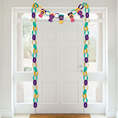 Happy Diwali - 90 Chain Links and 30 Paper Tassels Decoration Kit - Festival of Lights Party Paper Chains Garland - 21 feet