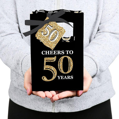Adult 50th Birthday - Gold - Birthday Party Favor Boxes - Set of 12