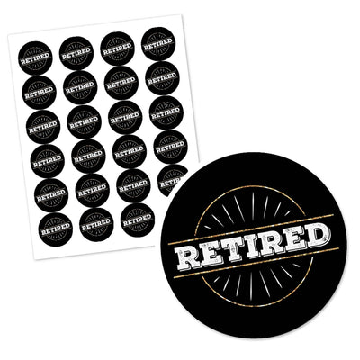 Happy Retirement - Round Personalized Retirement Party Circle Sticker Labels