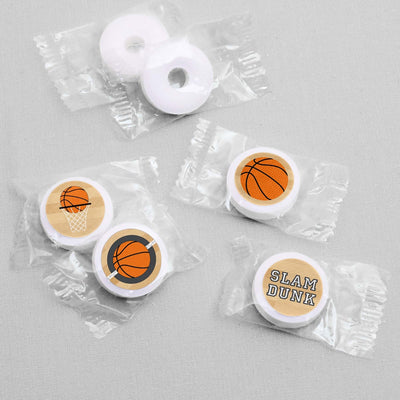 Nothin' But Net - Basketball - Round Candy Labels Party Favors - Fits Hershey's Kisses - 108 ct