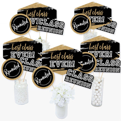 Reunited - School Class Reunion Party Centerpiece Sticks - Table Toppers - Set of 15