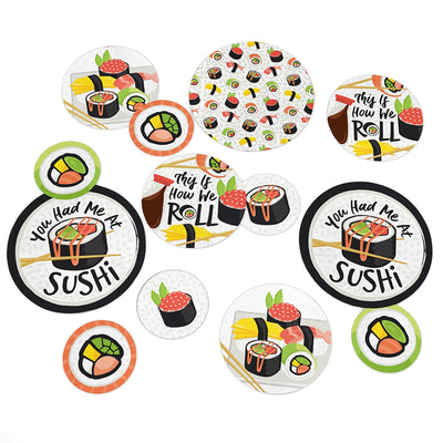 Let's Roll - Sushi - Japanese Party Giant Circle Confetti - Party Decorations - Large Confetti 27 Count