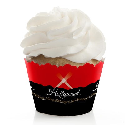 Red Carpet Hollywood - Movie Night Party Decorations - Party Cupcake Wrappers - Set of 12