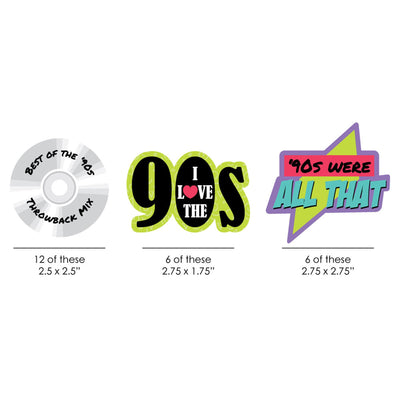 90's Throwback - DIY Shaped 1990s Party Cut-Outs - 24 ct