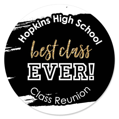 Reunited - Personalized School Class Reunion Party Circle Sticker Labels - 24 ct