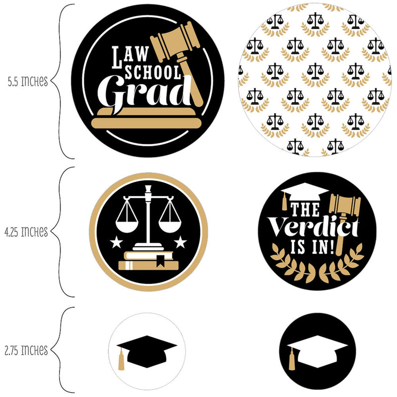 Law School Grad - Future Lawyer Graduation Party Giant Circle Confetti - Party Decorations - Large Confetti 27 Count