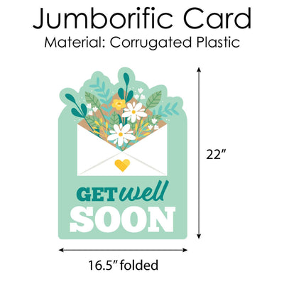 Get Well Soon - Thinking of You Giant Greeting Card - Big Shaped Jumborific Card - 16.5 x 22 inches