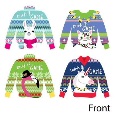Drink If - Wild and Ugly Sweater Party - Holiday and Christmas Animals Party Game - Set of 24