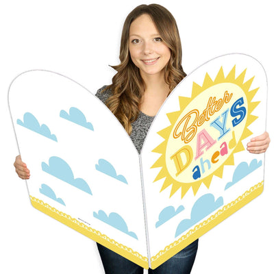 Better Days Ahead - Thinking of You Encouragement Giant Greeting Card - Big Shaped Jumborific Card - 16.5 x 22 inches