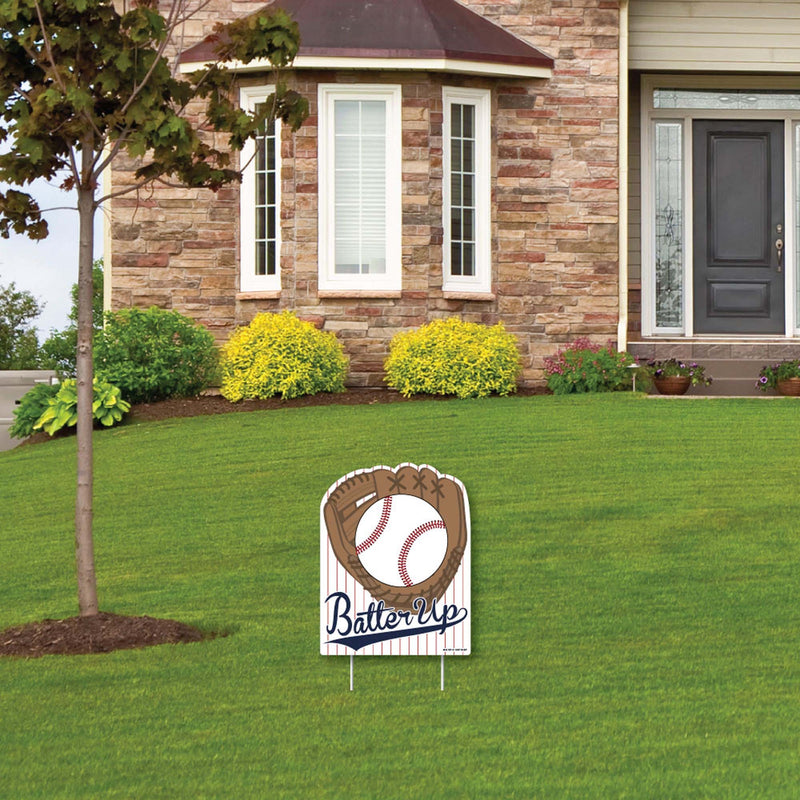 Batter Up - Baseball - Outdoor Lawn Sign - Baby Shower or Birthday Party Yard Sign - 1 Piece