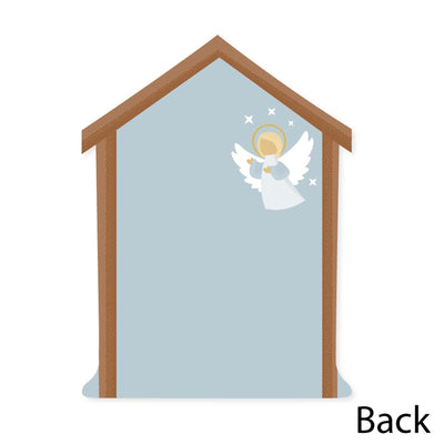 Holy Nativity - Shaped Thank You Cards - Manger Scene Religious Christmas Thank You Note Cards with Envelopes - Set of 12