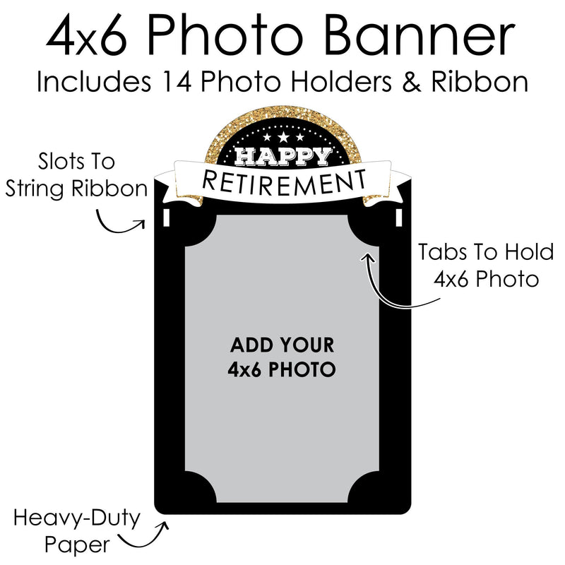 Happy Retirement - DIY Retirement Party Decor - Picture Display - Photo Banner