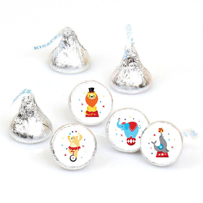 Carnival - Step Right Up Circus - Carnival Themed Round Candy Sticker Favors - Labels Fit Hershey's Kisses (1 sheet of 108)