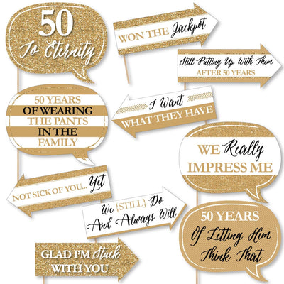 Funny We Still Do - 50th Wedding Anniversary - 10 Piece Anniversary Party Photo Booth Props Kit