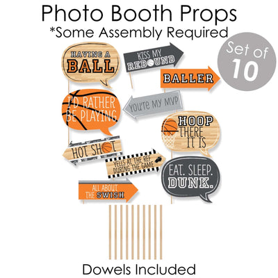 Nothin' But Net - Basketball - Banner and Photo Booth Decorations - Baby Shower or Birthday Party Supplies Kit - Doterrific Bundle