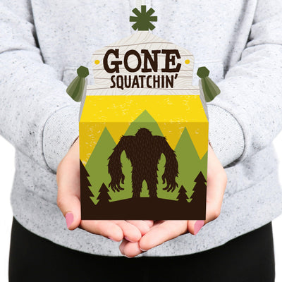 Sasquatch Crossing - Treat Box Party Favors - Bigfoot Party or Birthday Party Goodie Gable Boxes - Set of 12