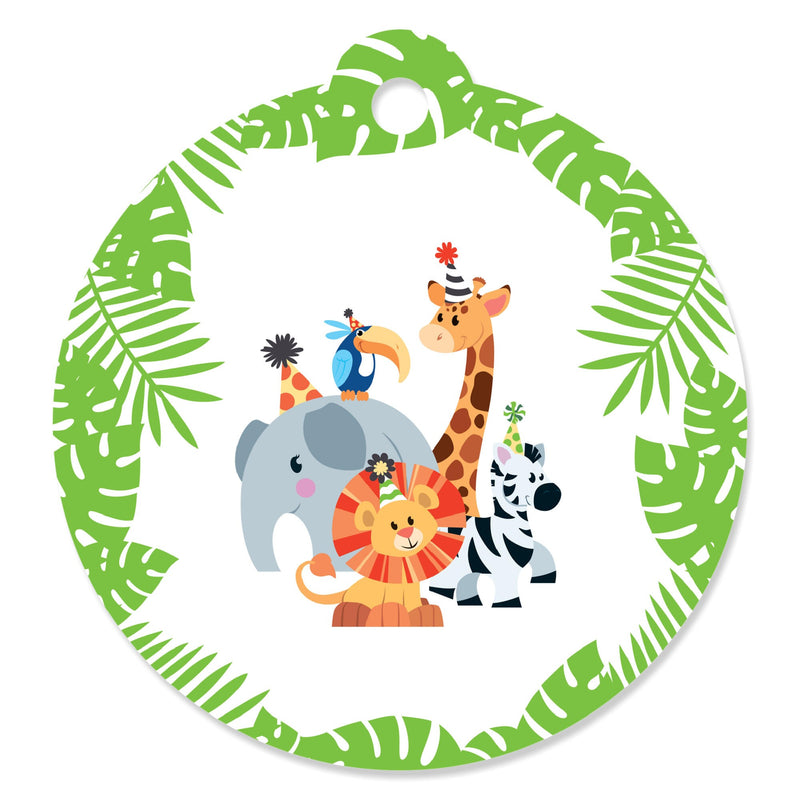 Jungle Party Animals - Safari Zoo Animal Birthday Party or Baby Shower Favor Gift Tags (Set of 20)