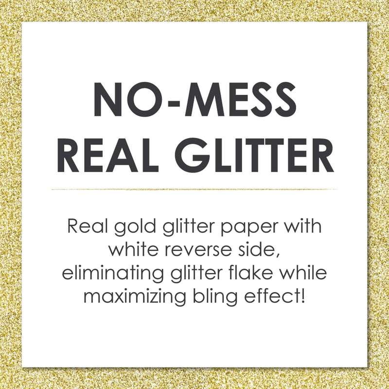 Gold Glitter 1 - No-Mess Real Gold Glitter Cut-Out Numbers - 1st Birthday Party Confetti - Set of 24