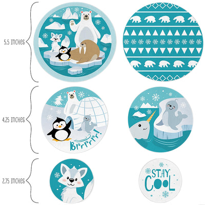 Arctic Polar Animals - Winter Baby Shower or Birthday Party Giant Circle Confetti - Party Decorations - Large Confetti 27 Count