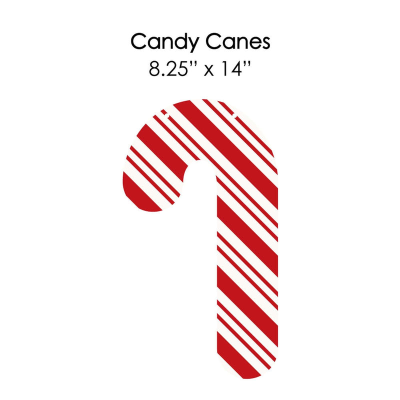 Hanging Candy Cane - Outdoor Holiday and Christmas Hanging Porch & Tree Yard Decorations - 10 Pieces
