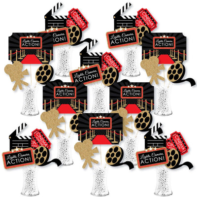 Red Carpet Hollywood - Movie Night Party Centerpiece Sticks - Showstopper Table Toppers - 35 Pieces