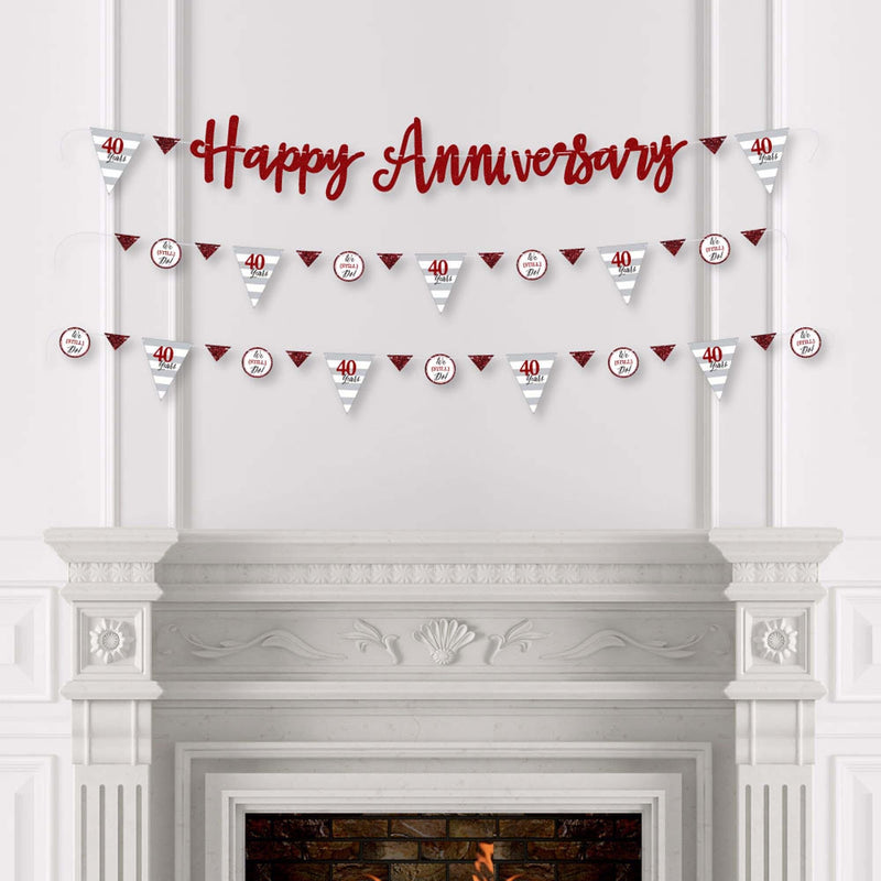 We Still Do - 40th Wedding Anniversary - Anniversary Party Letter Banner Decoration - 36 Banner Cutouts and Happy Anniversary Banner Letters