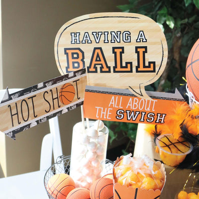 Funny Nothin' But Net - Basketball - 10 Piece Baby Shower or Birthday Party Photo Booth Props Kit