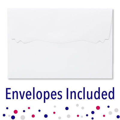 Hello Little One - Blue and Navy - Shaped Thank You Cards - Boy Baby Shower Thank You Note Cards with Envelopes - Set of 12