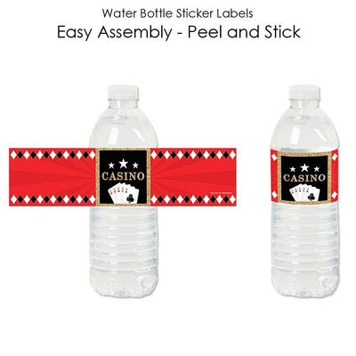 Las Vegas - Casino Party Water Bottle Sticker Labels - Set of 20