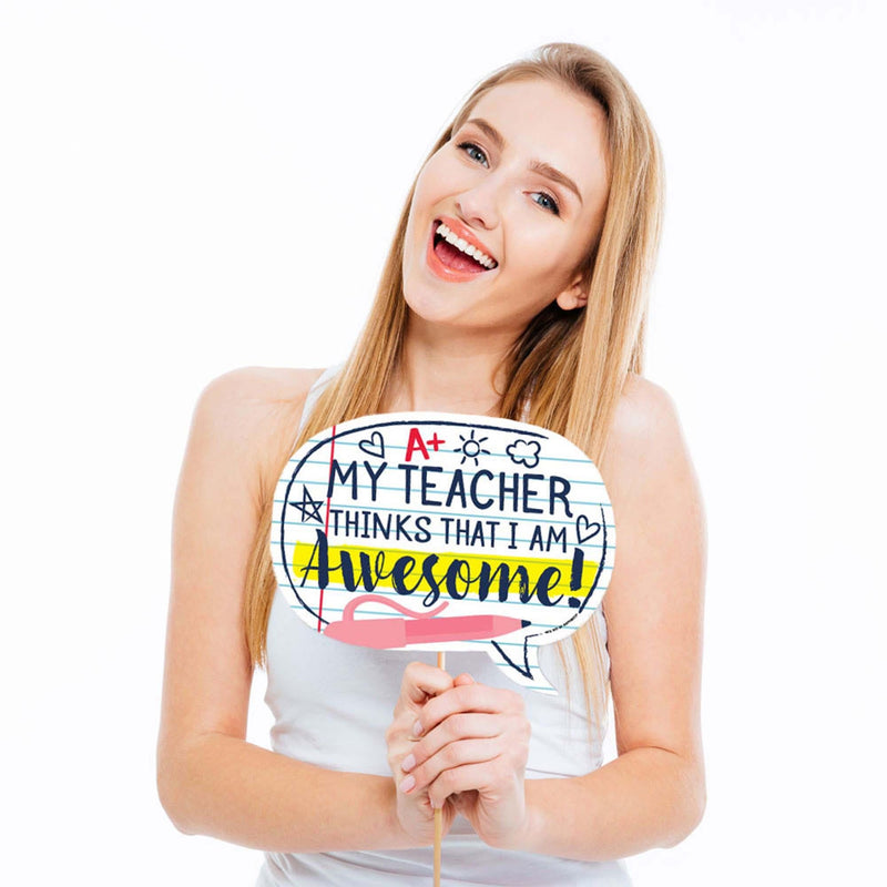 Funny Back To School - 10 Piece First Day of School Classroom Photo Booth Props Kit