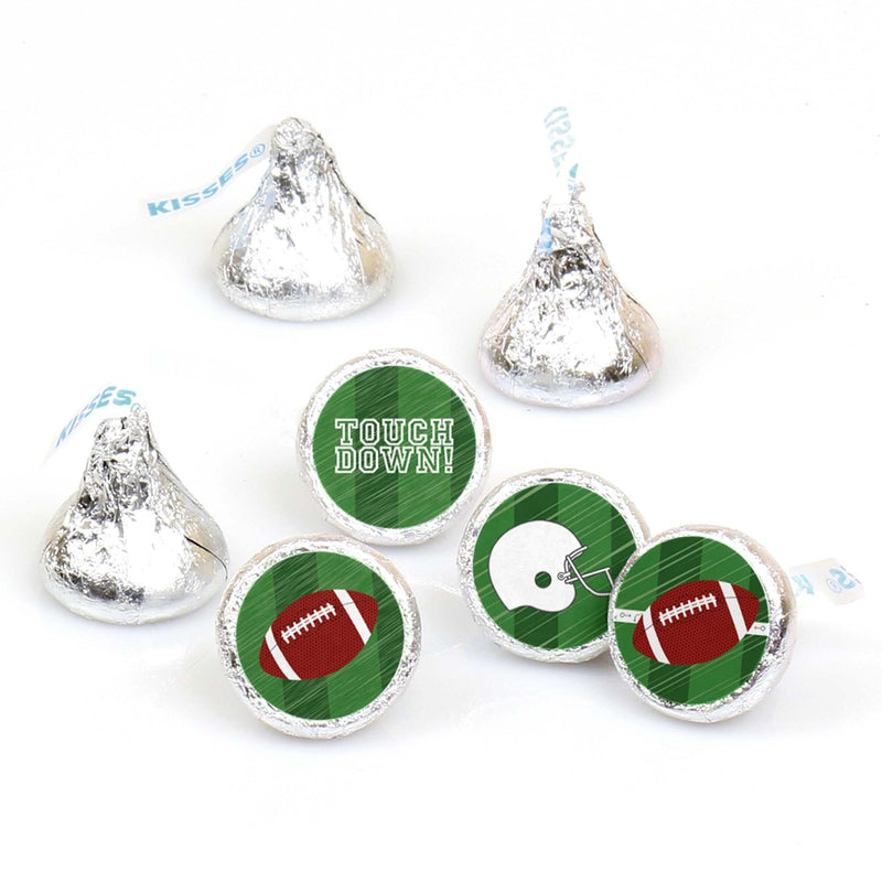 End Zone - Football - Round Candy Labels Party Favors - Fits Hershey&