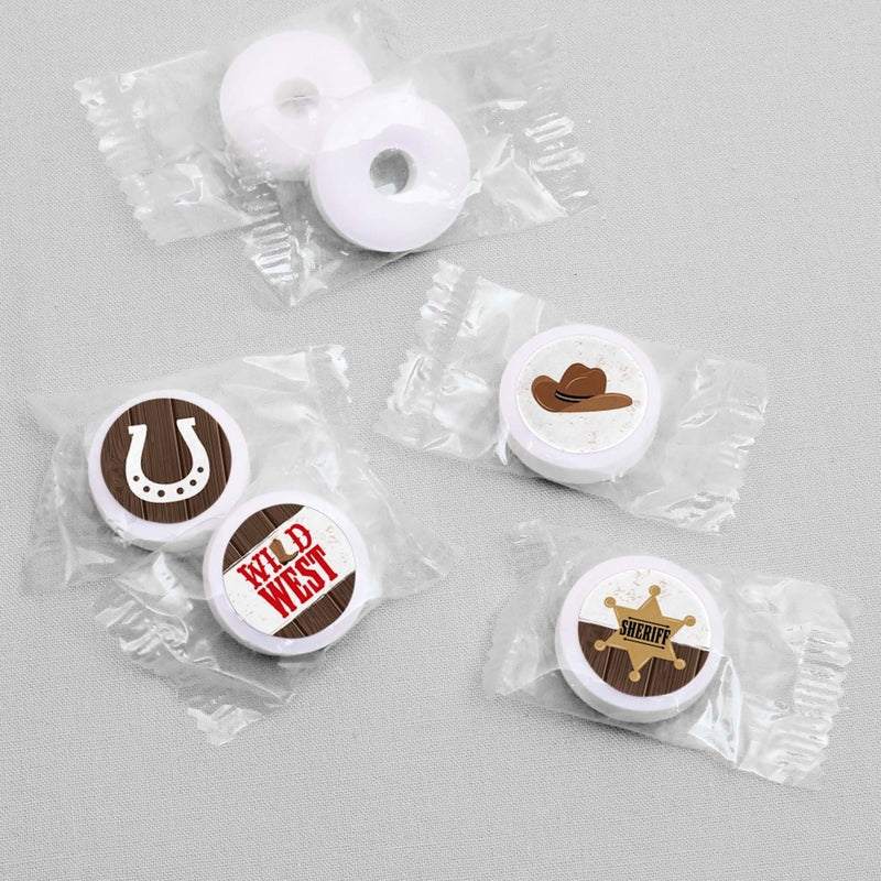 Western Hoedown - Wild West Cowboy Party Round Candy Sticker Favors - Labels Fit Hershey&