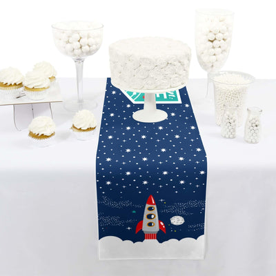 Blast Off to Outer Space - Petite Rocket Ship Party Paper Table Runner - 12" x 60"