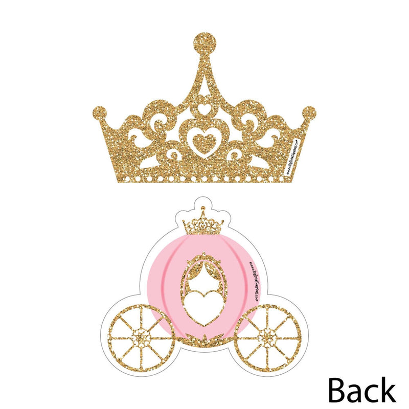 Little Princess Crown - Decorations DIY Pink and Gold Princess Baby Shower or Birthday Party Essentials - Set of 20