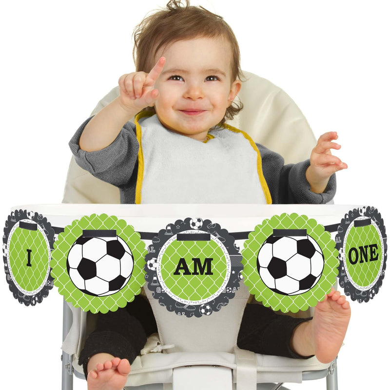 GOAAAL! - Soccer 1st Birthday - I am One - First Birthday High Chair Banner
