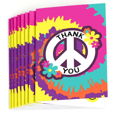 60's Hippie - Set of 8 1960s Groovy Party Thank You Cards