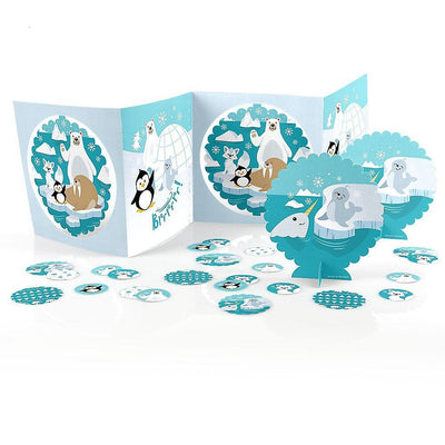 Arctic Polar Animals - Winter Baby Shower or Birthday Party Centerpiece and Table Decoration Kit
