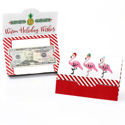 Flamingle Bells - Tropical Christmas Party Money And Gift Card Holders - Set of 8