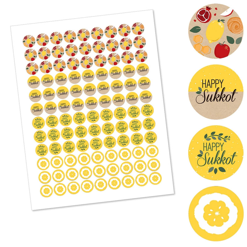 Sukkot - Round Candy Labels Sukkah Jewish Holiday Favors - Fits Hershey&