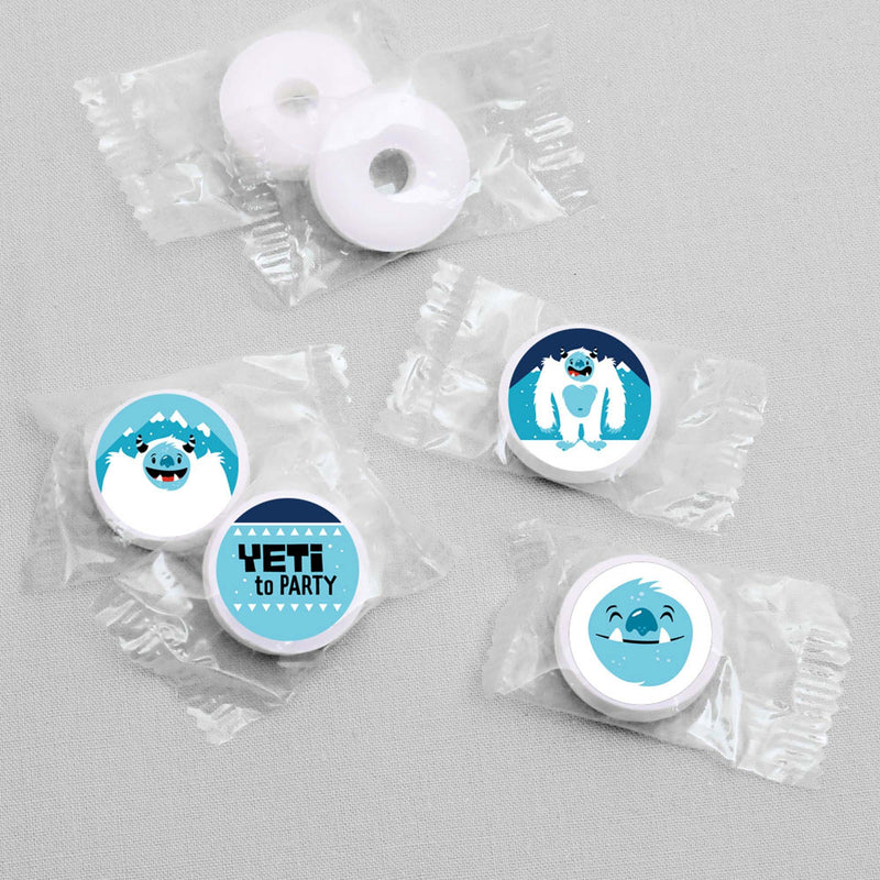 Yeti to Party - Abominable Snowman Party or Birthday Party Round Candy Sticker Favors - Labels Fit Hershey&