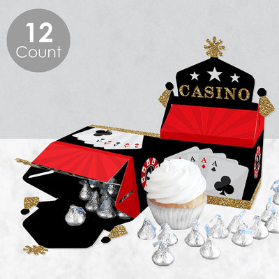 Las Vegas - Treat Box Party Favors - Casino Party Goodie Gable Boxes - Set of 12