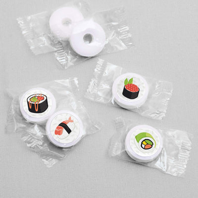 Let's Roll - Sushi - Japanese Party Round Candy Sticker Favors - Labels Fit Hershey's Kisses - 108 ct