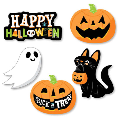 Jack-O'-Lantern Halloween - DIY Shaped Kids Halloween Party Cut-Outs - 24 Count