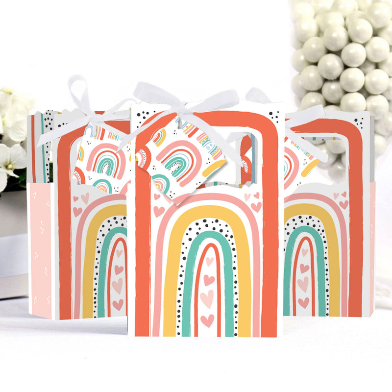 Hello Rainbow - Boho Baby Shower and Birthday Party Favor Boxes - Set of 12