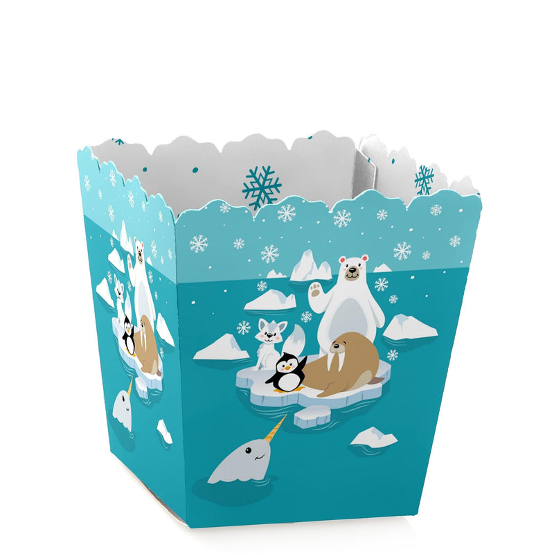 Arctic Polar Animals - Party Mini Favor Boxes - Winter Baby Shower or Birthday Party Treat Candy Boxes - Set of 12