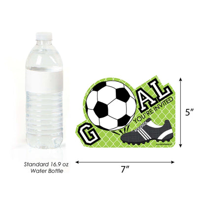 GOAAAL! - Soccer - Shaped Fill-In Invitations - Baby Shower or Birthday Party Invitation Cards with Envelopes - Set of 12