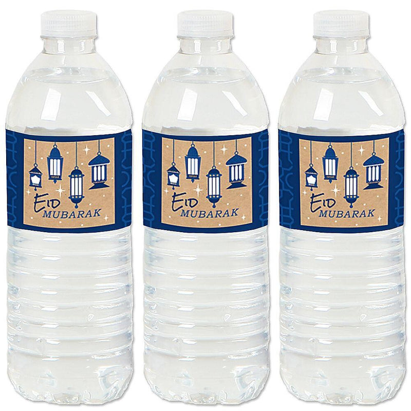 Ramadan - Eid Mubarak Water Bottle Sticker Labels - Set of 20
